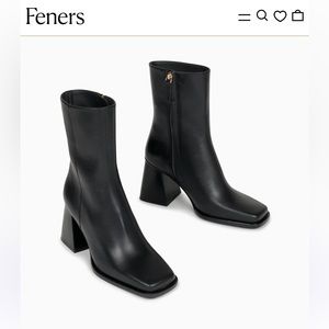 Feners La Semaine Noir black leather boots